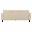 Lexicon Thierry Leather 2-Piece Upholstered Sofa Set in Cream