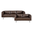 Lexicon Soren Leather 2-Piece Upholstered Sofa Set in Brown