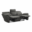 Lexicon Clifton Microfiber 2-Piece Upholstered Manual Reclining Sofa Set in Gray