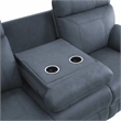 Lexicon Clifton Microfiber 2-Piece Upholstered Manual Reclining Sofa Set in Blue