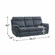 Lexicon Clifton Microfiber 2-Piece Upholstered Manual Reclining Sofa Set in Blue