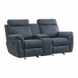 Lexicon Clifton Microfiber 2-Piece Upholstered Manual Reclining Sofa Set in Blue