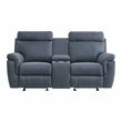 Lexicon Clifton Microfiber 2-Piece Upholstered Manual Reclining Sofa Set in Blue
