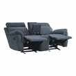 Lexicon Clifton Microfiber 2-Piece Upholstered Manual Reclining Sofa Set in Blue