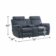 Lexicon Clifton Microfiber 2-Piece Upholstered Manual Reclining Sofa Set in Blue