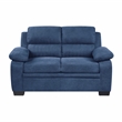 Lexicon Holleman Textured Fabric 2-Piece Upholstered Sofa Set in Blue