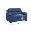 Lexicon Holleman Textured Fabric 2-Piece Upholstered Sofa Set in Blue