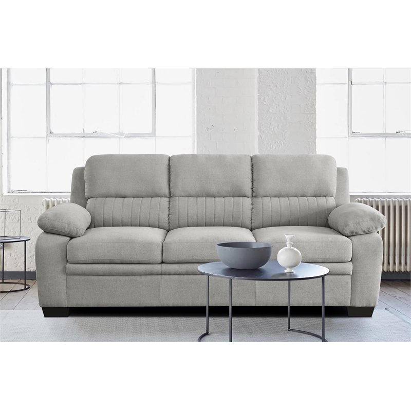 Lexicon Holleman Textured Fabric 2-Piece Upholstered Sofa Set in Light Gray