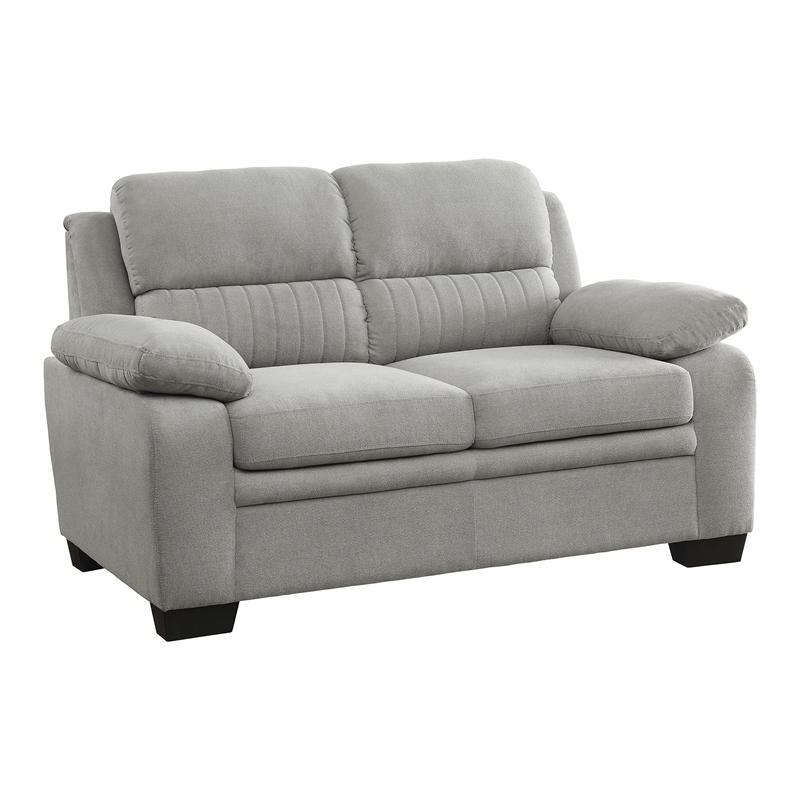 Lexicon Holleman Textured Fabric 2-Piece Upholstered Sofa Set in Light Gray