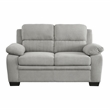 Lexicon Holleman Textured Fabric 2-Piece Upholstered Sofa Set in Light Gray