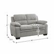 Lexicon Holleman Textured Fabric 2-Piece Upholstered Sofa Set in Light Gray