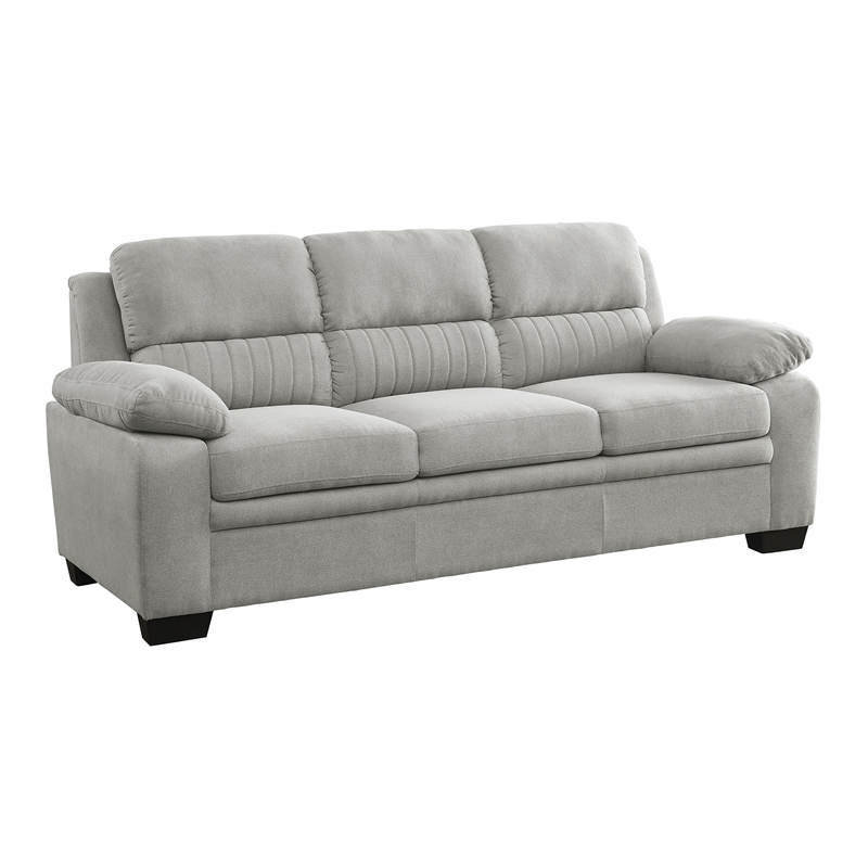 Lexicon Holleman Textured Fabric 2-Piece Upholstered Sofa Set in Light Gray