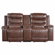Lexicon Putnam 2-Piece Upholstered Power Reclining Sofa Set in Brown