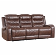Lexicon Putnam 2-Piece Upholstered Power Reclining Sofa Set in Brown