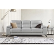 Lexicon Mischa Leather 2-Piece Upholstered Sofa Set in Silver Gray