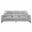 Lexicon Mischa Leather 2-Piece Upholstered Sofa Set in Silver Gray