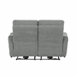 Lexicon Edition Chenille 2-Piece Upholstered Power Reclining Sofa Set in Gray