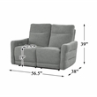 Lexicon Edition Chenille 2-Piece Upholstered Power Reclining Sofa Set in Gray