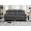 Lexicon Madrona Microfiber 2-Piece Upholstered Manual Reclining Sofa Set in Gray
