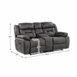 Lexicon Madrona Microfiber 2-Piece Upholstered Manual Reclining Sofa Set in Gray