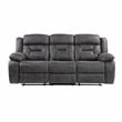 Lexicon Madrona Microfiber 2-Piece Upholstered Manual Reclining Sofa Set in Gray