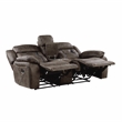 Lexicon Madrona Microfiber 2-Piece Manual Reclining Sofa Set in Dark Brown