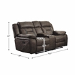 Lexicon Madrona Microfiber 2-Piece Manual Reclining Sofa Set in Dark Brown