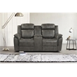 Lexicon Centeroak Microfiber 2-Piece Manual Reclining Sofa Set in Gray