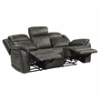 Lexicon Centeroak Microfiber 2-Piece Manual Reclining Sofa Set in Gray