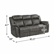 Lexicon Centeroak Microfiber 2-Piece Manual Reclining Sofa Set in Gray