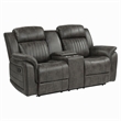 Lexicon Centeroak Microfiber 2-Piece Manual Reclining Sofa Set in Gray