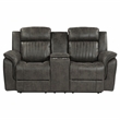 Lexicon Centeroak Microfiber 2-Piece Manual Reclining Sofa Set in Gray
