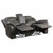 Lexicon Centeroak Microfiber 2-Piece Manual Reclining Sofa Set in Gray