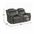 Lexicon Centeroak Microfiber 2-Piece Manual Reclining Sofa Set in Gray