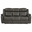 Lexicon Centeroak Microfiber 2-Piece Manual Reclining Sofa Set in Gray
