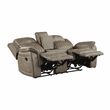 Lexicon Centeroak Microfiber 2-Piece Manual Reclining Sofa Set in Sandy Brown