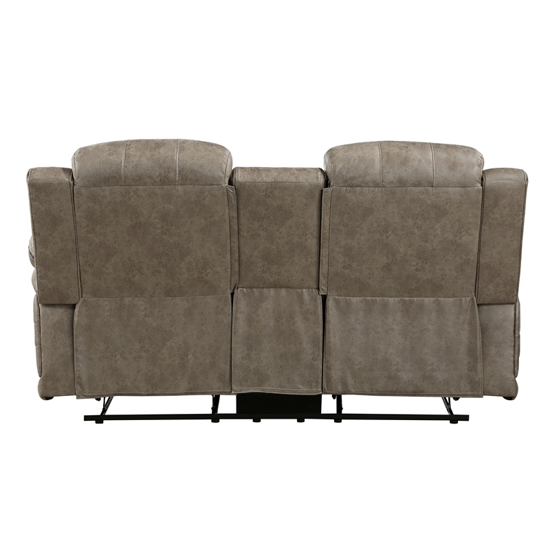 Lexicon Centeroak Microfiber 2-Piece Manual Reclining Sofa Set in Sandy Brown