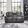 Lexicon Briscoe Faux Leather 2-Piece Manual Reclining Sofa Set in Gray