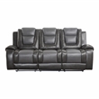 Lexicon Briscoe Faux Leather 2-Piece Manual Reclining Sofa Set in Gray