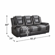 Lexicon Briscoe Faux Leather 2-Piece Manual Reclining Sofa Set in Gray