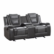 Lexicon Briscoe Faux Leather 2-Piece Manual Reclining Sofa Set in Gray