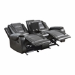 Lexicon Briscoe Faux Leather 2-Piece Manual Reclining Sofa Set in Gray