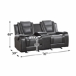 Lexicon Briscoe Faux Leather 2-Piece Manual Reclining Sofa Set in Gray