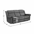 Lexicon Brennen Microfiber 2-Piece Power Reclining Sofa Set in Charcoal