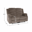 Lexicon Jarita Microfiber 2-Piece Manual Reclining Sofa Set in Chocolate