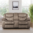 Lexicon Bastrop Microfiber 2-Piece Manual Reclining Sofa Set in Brown