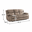 Lexicon Bastrop Microfiber 2-Piece Manual Reclining Sofa Set in Brown