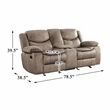 Lexicon Bastrop Microfiber 2-Piece Manual Reclining Sofa Set in Brown