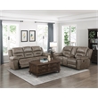 Lexicon Hazen Polished Microfiber 2-Piece Manual Reclining Sofa Set in Brown