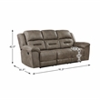 Lexicon Hazen Polished Microfiber 2-Piece Manual Reclining Sofa Set in Brown